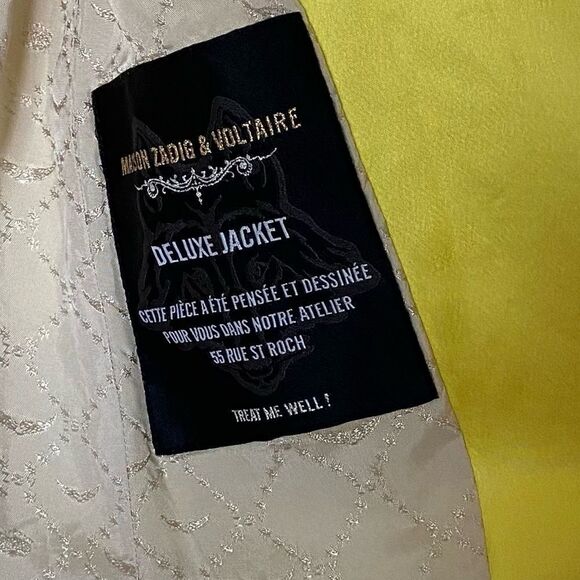 Zadig & Voltair Deluxe Yellow Jacket Blazer Size S - Picture 9 of 11